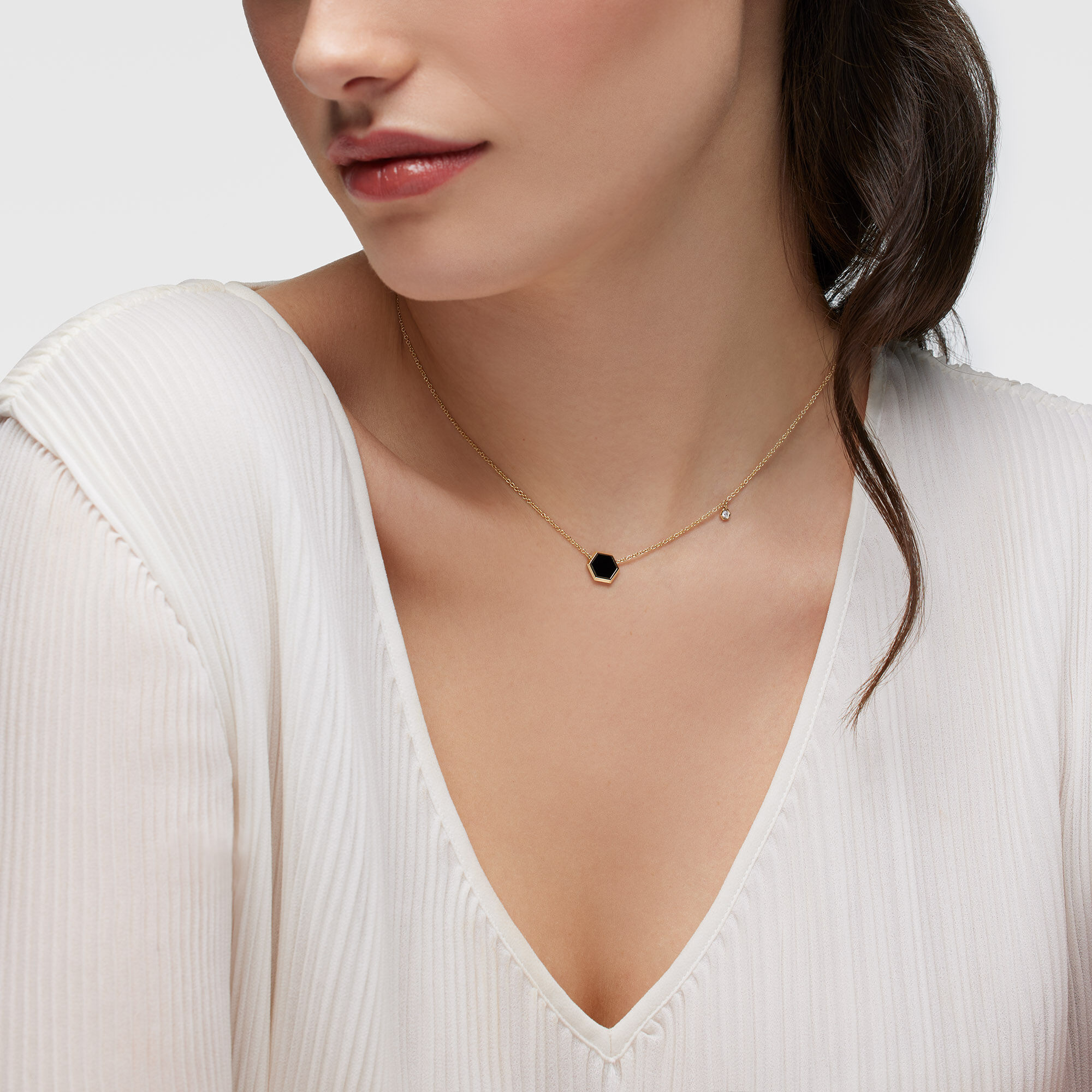 Black onyx chain necklace clearance